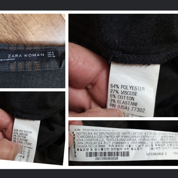 ZARA blogger favorite Tartan Plaid Wiggle Pencil Dress  brown bodycon stretch S - Picture 9 of 16